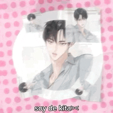 a collage of images of a man with a pink circle around his face and the words `` soy de kita '' .
