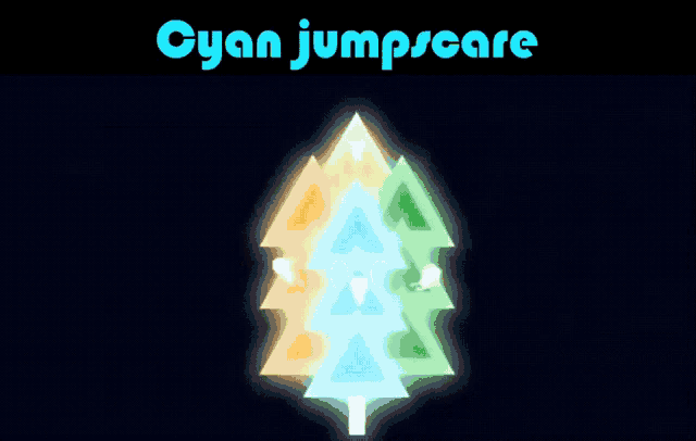 a poster for a game called cyan jumpscare