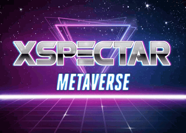 a poster for xspectar metaverse shows a futuristic background