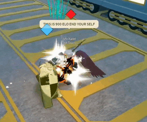 a screenshot of a video game with a message that says " this is 900 elo end your self "
