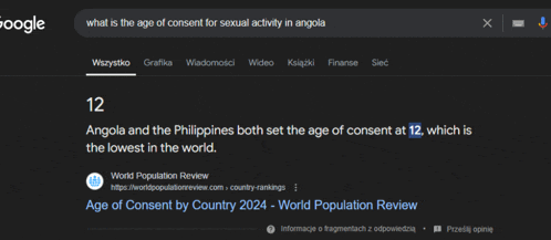 a google search for age of consent by country 2024