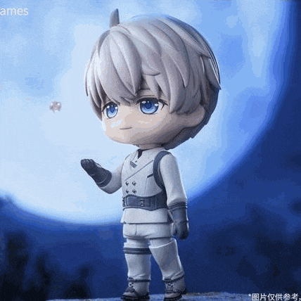 a cartoon character is standing in front of a full moon and holding a ball .