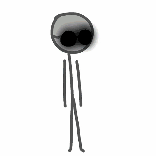 a stick figure with red eyes is standing in front of a red background