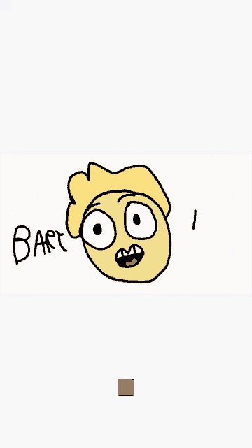 a drawing of bart simpson is being created on a phone