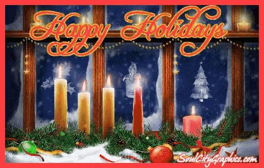 a christmas card that says happy holidays