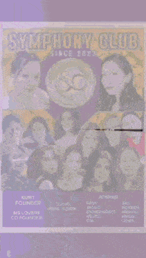 a poster for the symphony club shows a group of people