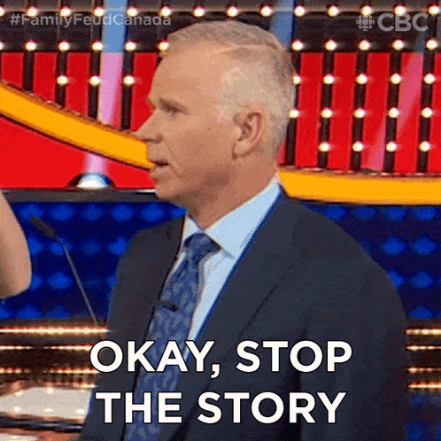 Okay Stop The Story Gerry Dee GIF - Okay Stop The Story Gerry Dee Family Feud Canada GIFs
