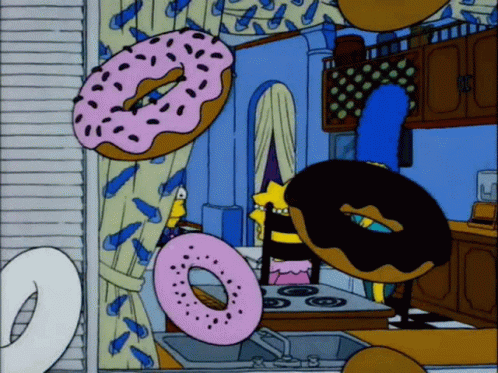 The Simpsons Raining Donuts GIF - The Simpsons Raining Donuts Donuts GIFs