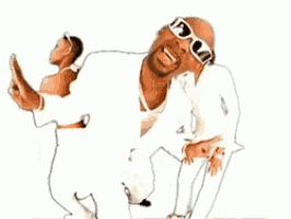 a cartoon drawing of a man with sunglasses on his head
