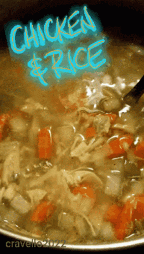 Chicken And Rice Chicken Soup GIF - Chicken And Rice Chicken Soup Hot Soup GIFs