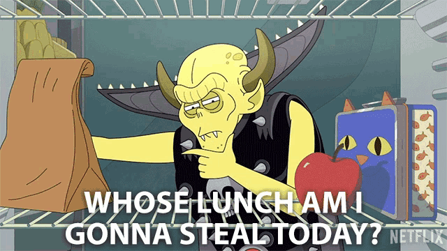 Whose Lunch Am I Gonna Steal Today Bazarack GIF
