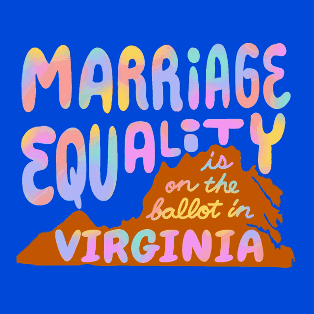 marriage equality is on the ballot in virginia written in colorful letters