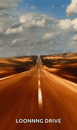 a picture of an empty road with the words loonng drive on it
