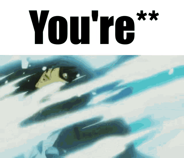 the word you 're is above a picture of a person in the water