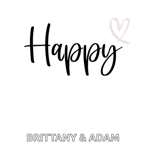 happy anniversary brittany and adam with red hearts