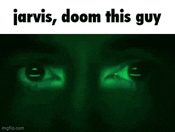 a close up of a man 's face with the words jarvis , doom this guy written on the bottom .