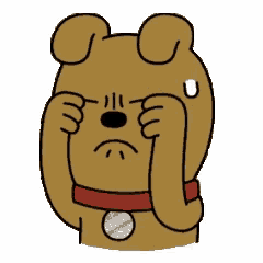 a cartoon dog with a red collar is covering its eyes