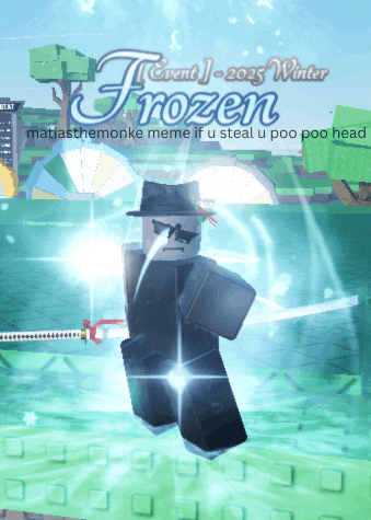 a poster for a game called frozen shows a man holding a sword
