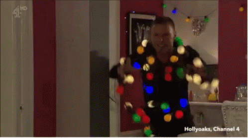 Armstrong Hollyoaks GIF - Armstrong Hollyoaks Christmas Lights GIFs