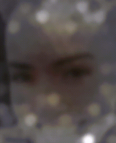 a blurry picture of a woman 's face with the words love love on the bottom right