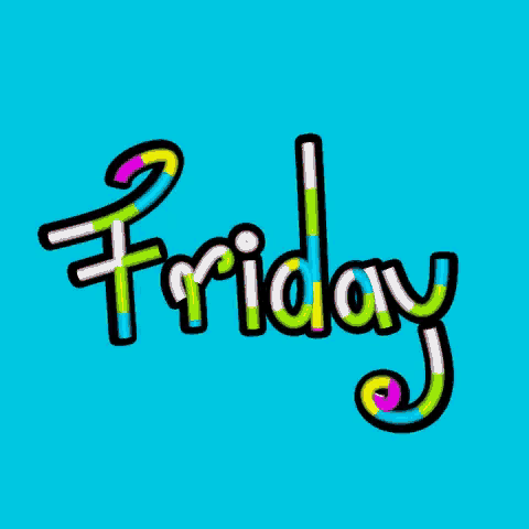 a blue background with the word friday written on it