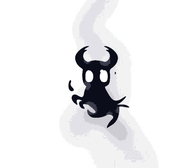 a drawing of a ghost with horns on a white background with the number 3 on it