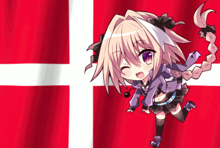 a drawing of a girl in front of a flag