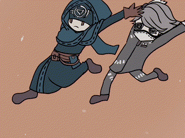 a cartoon of a man holding another man 's hand .