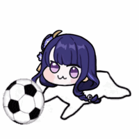 a cartoon of a girl playing with a soccer ball