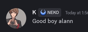 a picture of a man with the words good boy alann on it