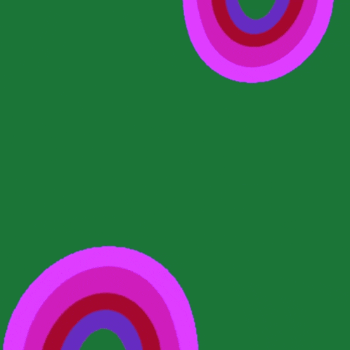 a green background with a rainbow and arabic writing on it