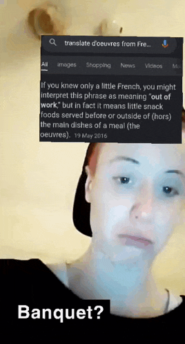 a screenshot of a google search for translate d'oeuvres from fr