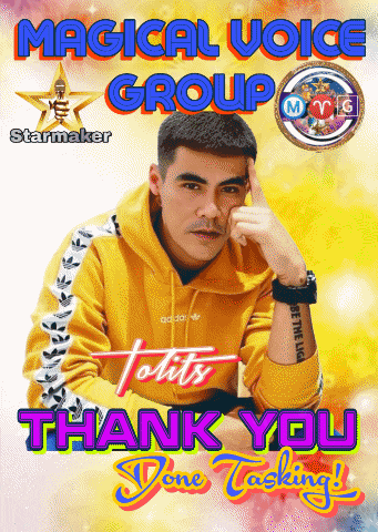 a poster that says magical voice group with a picture of a man