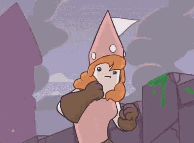 a cartoon drawing of a woman holding a large key