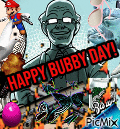 a happy bubby day greeting card with a collage of images