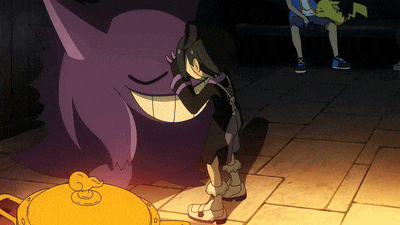 a cartoon of a girl hugging a purple monster