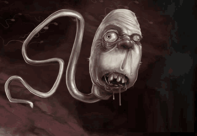 a cartoon drawing of a monster with the letter s on it