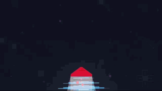 a bunch of red white and blue cubes are falling down