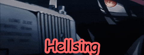 a blurred image of a gun with the word hellsing on it