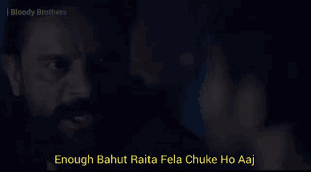 a man wearing glasses says enough bahut raita fela chuke ho aaj