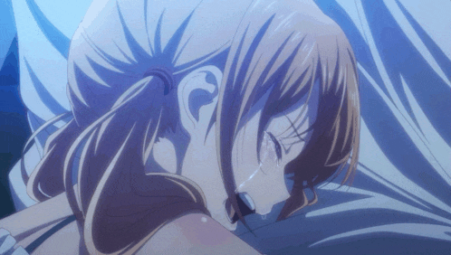 a girl with tears running down her face