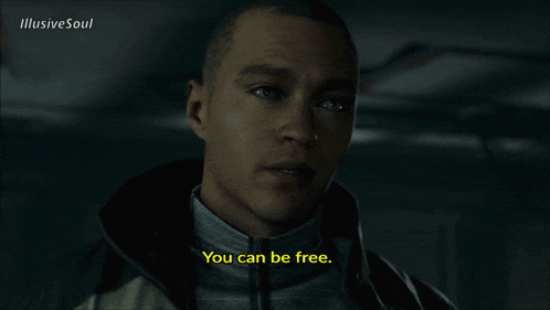 a man says you can be free in a video game