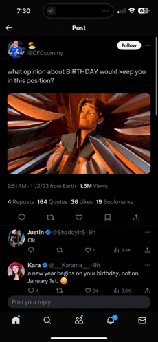 a screenshot of a twitter post about birthday