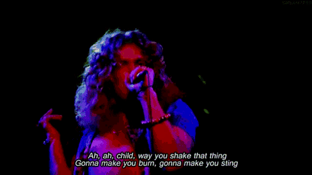 a man singing a song with the words ah ah child way you shake that thing gonna make you burn gonna make you sling