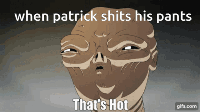 a cartoon of a man with the words that 's hot underneath