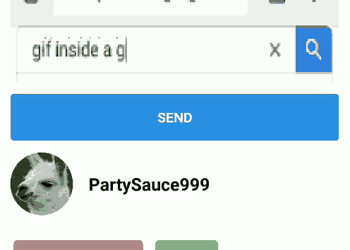 a picture of a llama with the name partysauce999 next to it