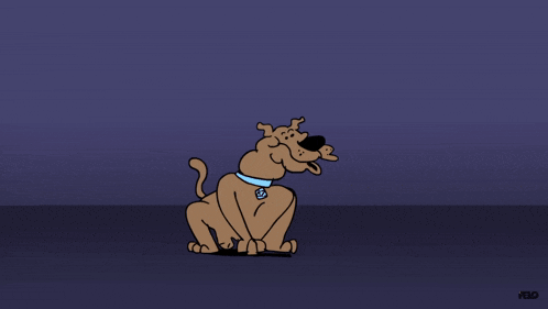 a cartoon of scooby doo riding a car with a man on top of it