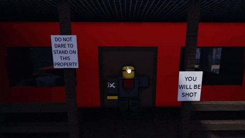 a sign that says do not knock on the r is next to a fence