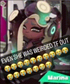 a cartoon character with the words even she was weirded tf out on the bottom