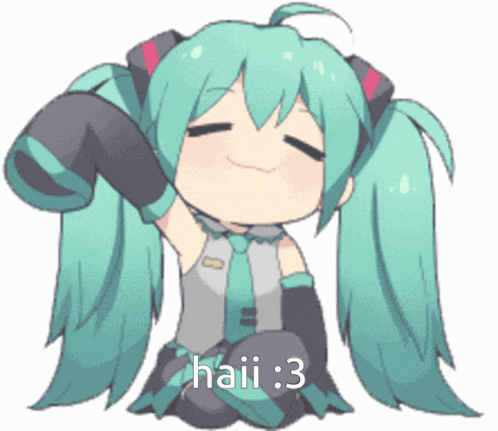 haii 3 is written on the bottom of a cartoon character